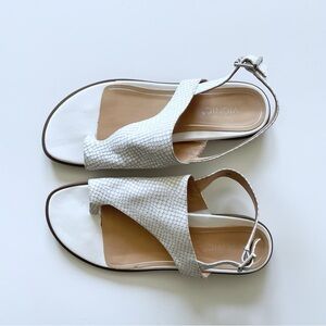 Vionic White Snake-Embossed Slingback Sandals